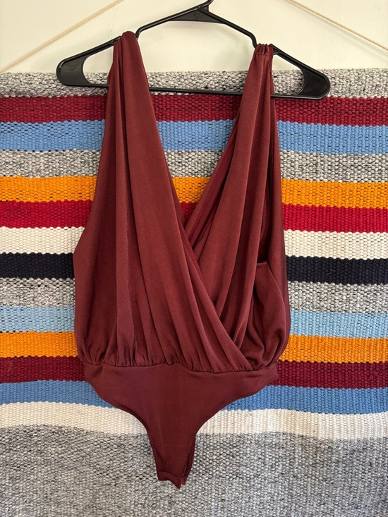 Free People Tops - Free People Draped Bodysuit in Rust